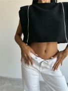 CHANEL VATKALI CROP BLUZ - Siyah resmi